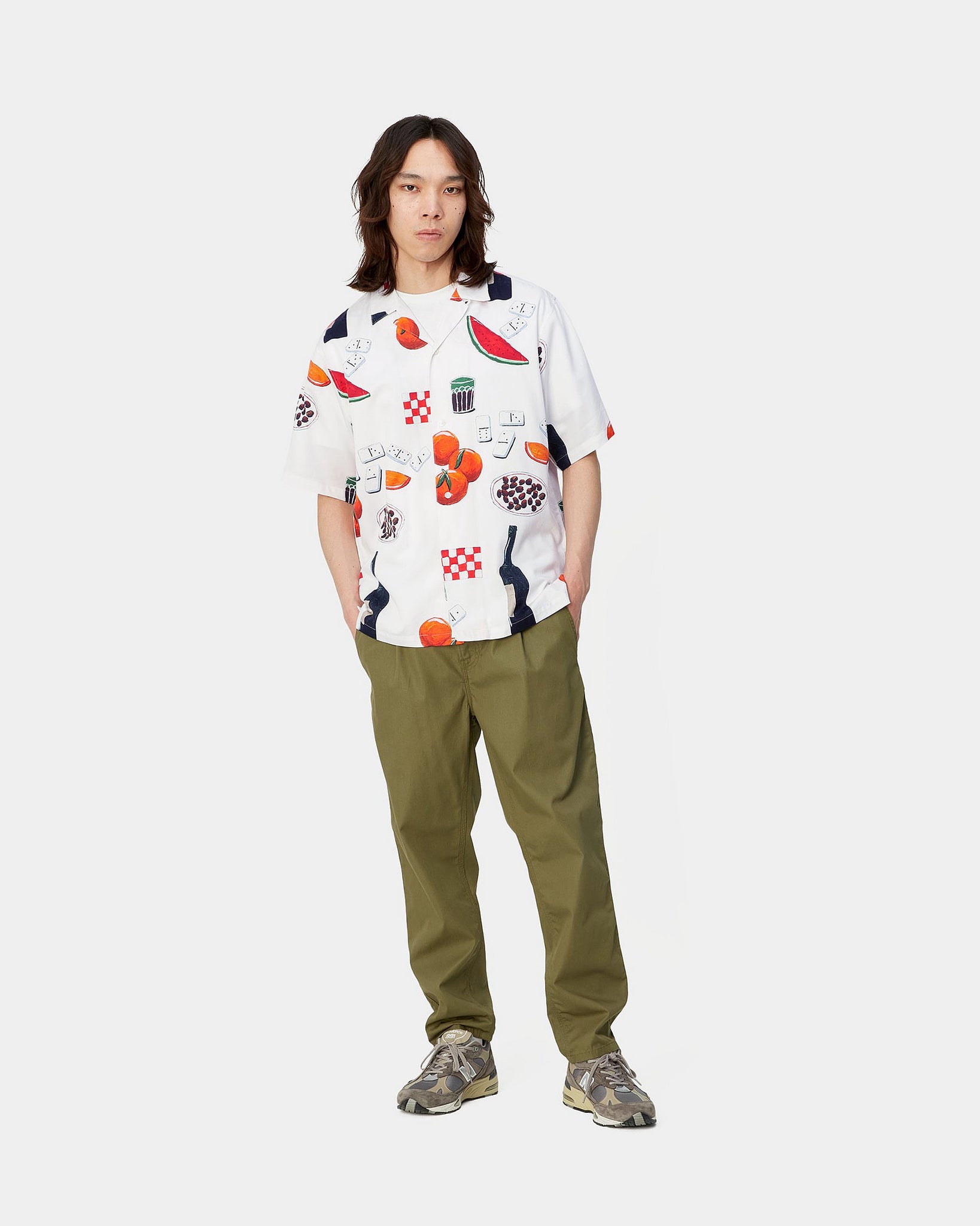 SS Isis Maria Dinner Shirt - Isis Maria Dinner AOP White