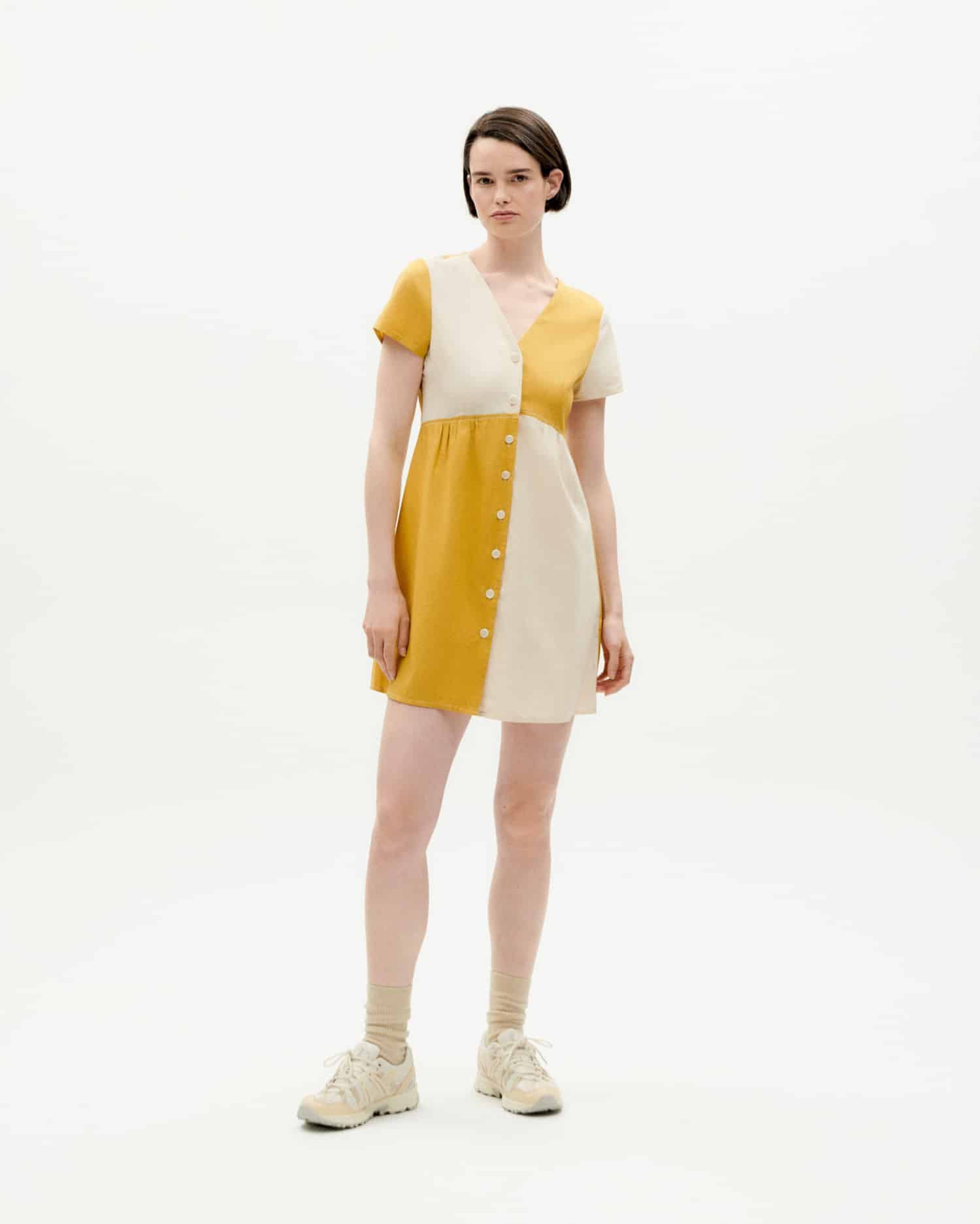 Patched Hebe Dress - Yellow