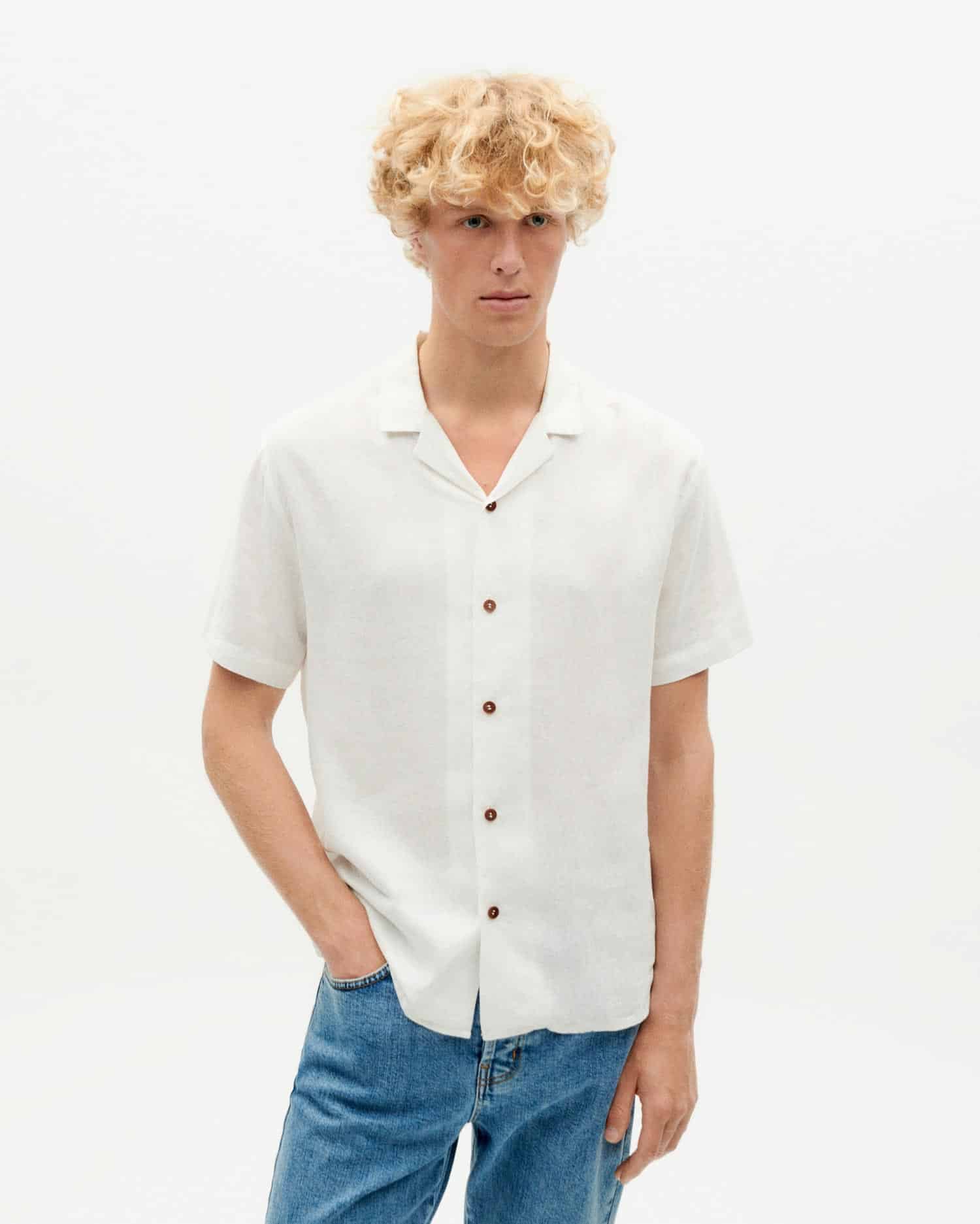 Camisa Hemp Jules unisex - Blanc