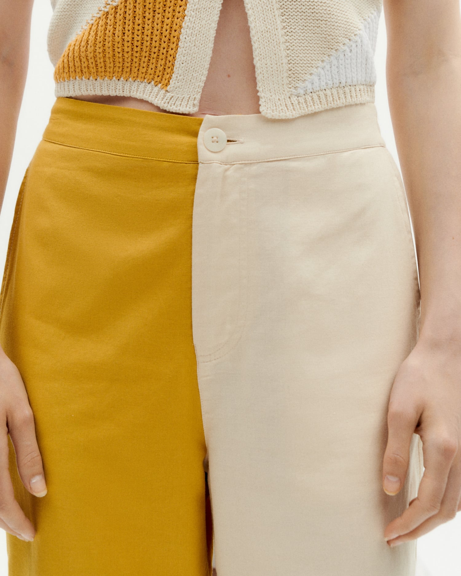 Patched Mariam Trousers - Yellow