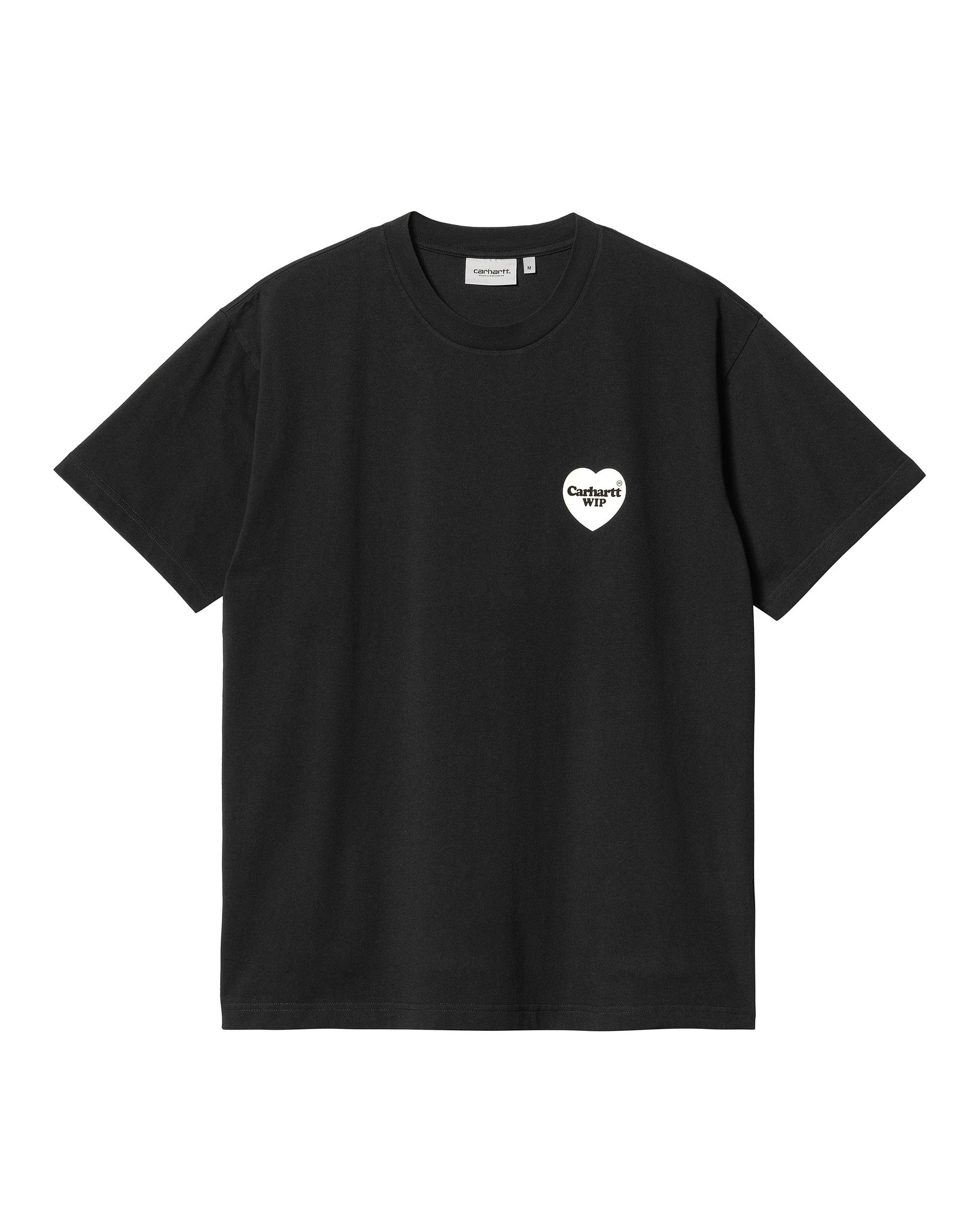T-shirt S/S Heart Bandana - Black/White (stone washed)