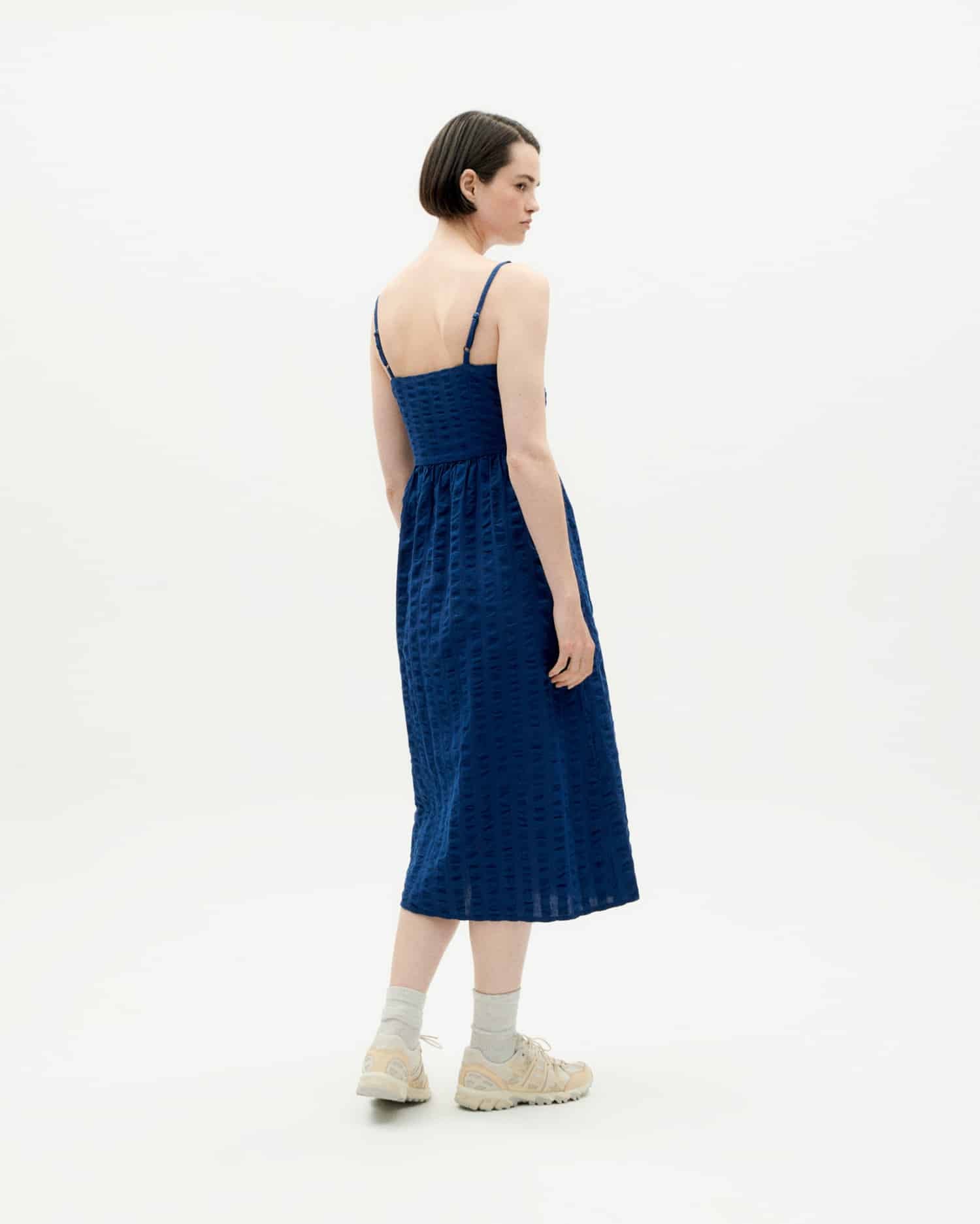 Blue seersucker Paola Dress